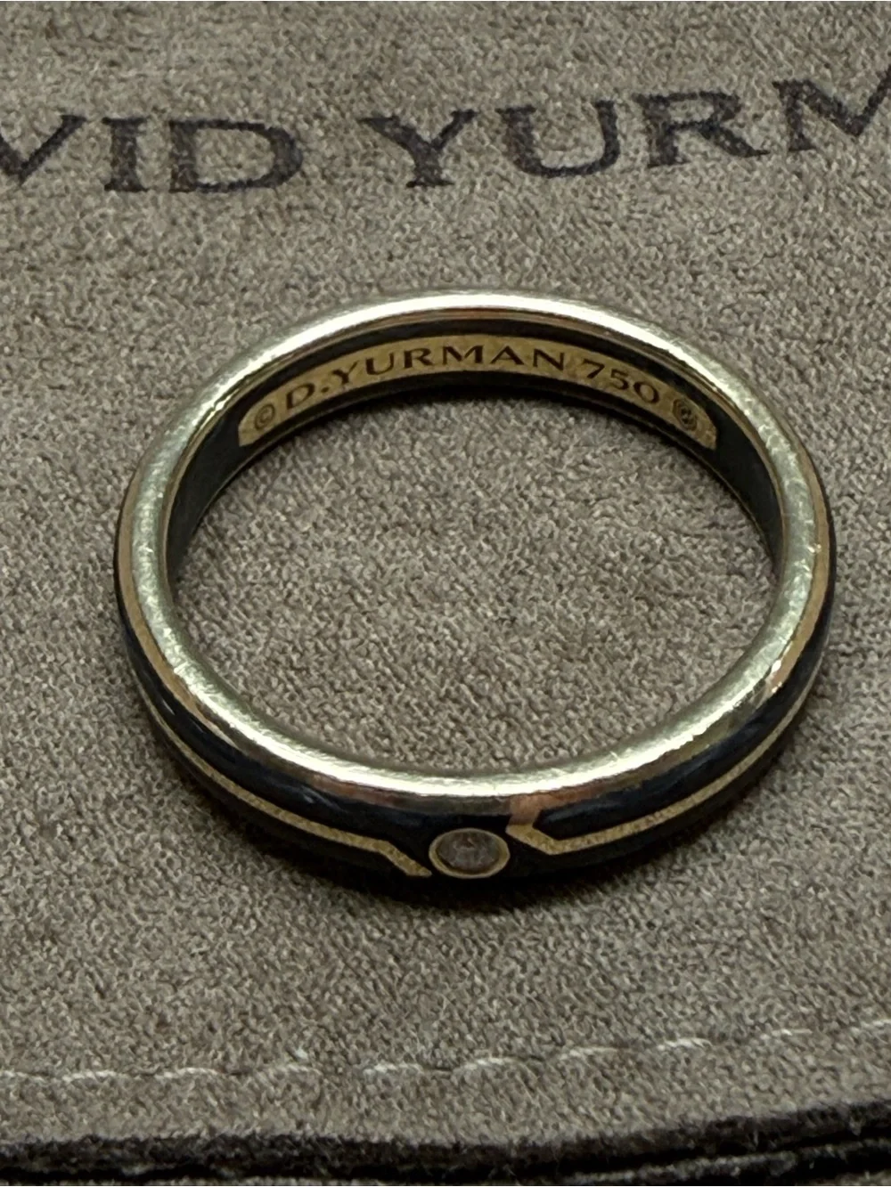 Forged Carbon Band 18k Gold Ring Size 11
